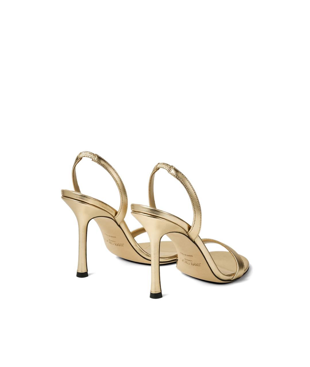 JIMMY CHOO Золотые кожаные туфли, фото 2