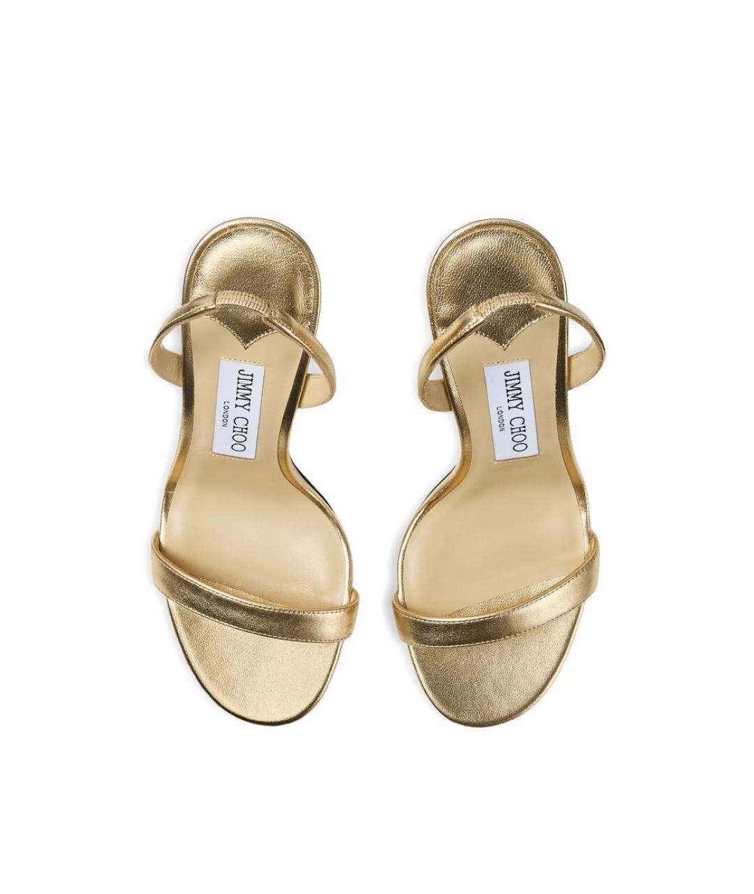 JIMMY CHOO Золотые кожаные туфли, фото 3