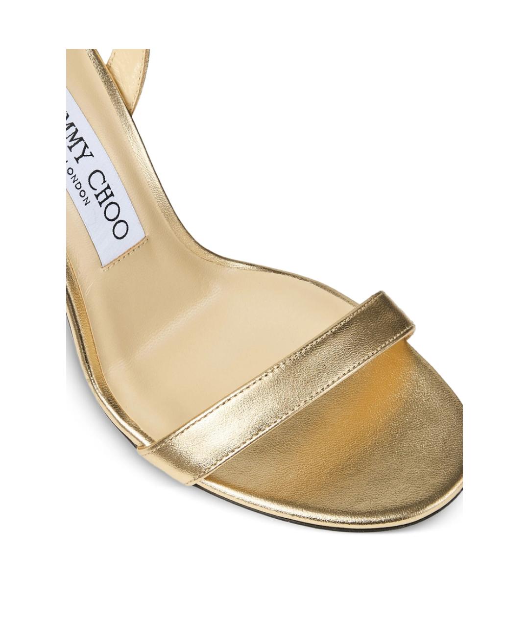 JIMMY CHOO Золотые кожаные туфли, фото 5