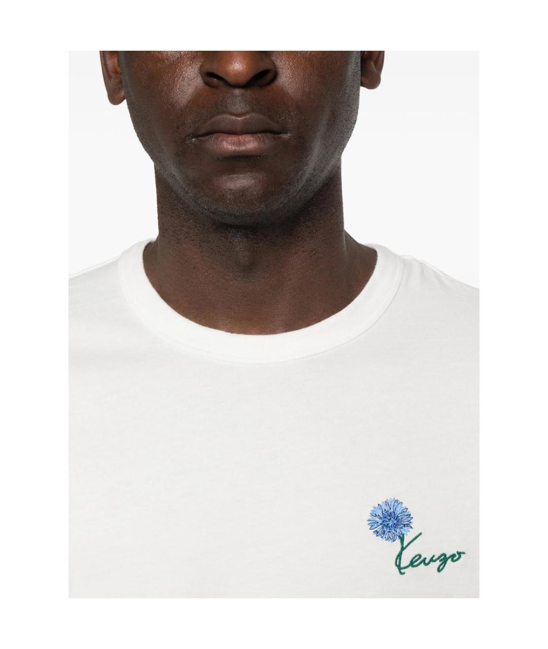 KENZO Белая хлопковая футболка, фото 2