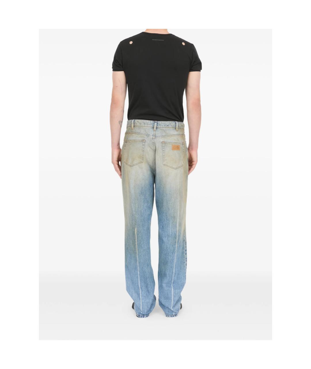 MM6 MAISON MARGIELA Голубые хлопковые джинсы скинни, фото 5