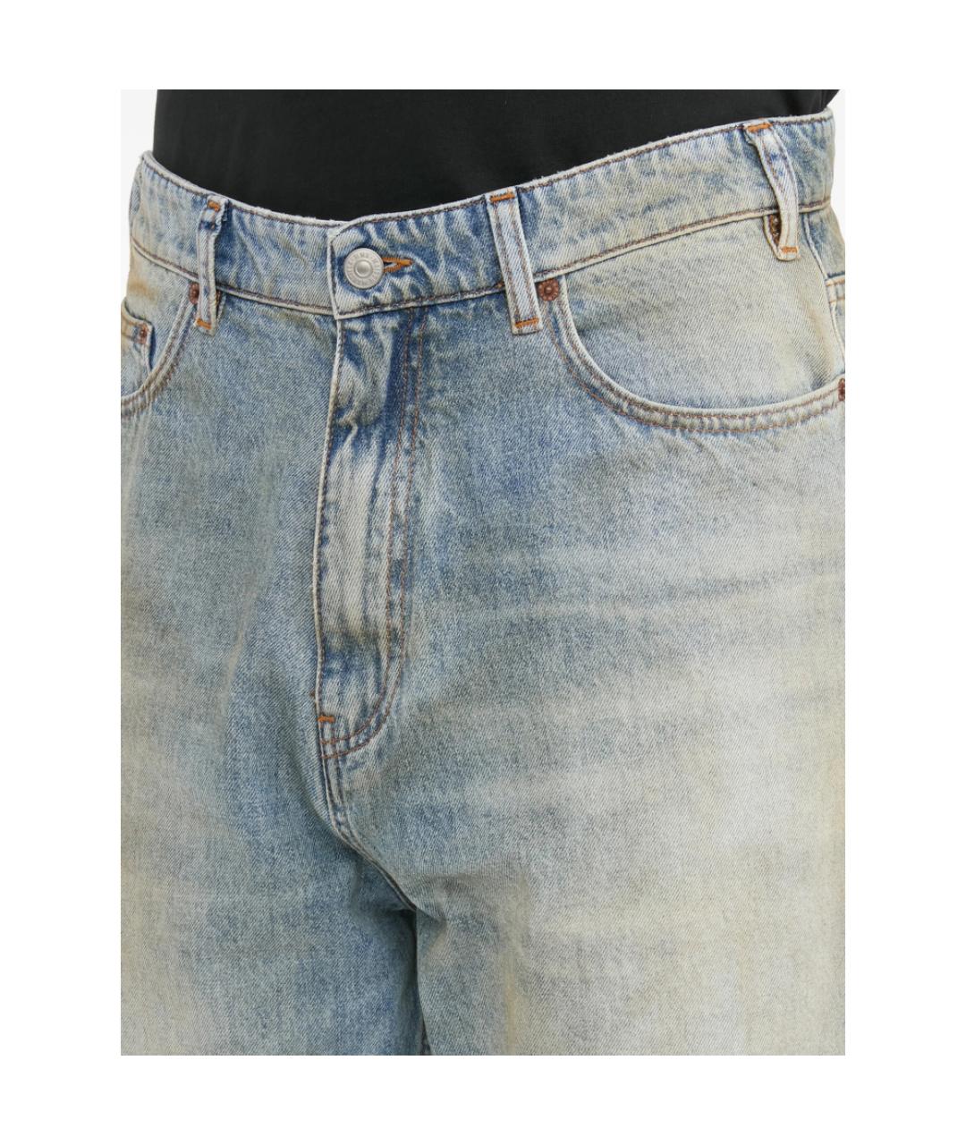 MM6 MAISON MARGIELA Голубые хлопковые джинсы скинни, фото 6
