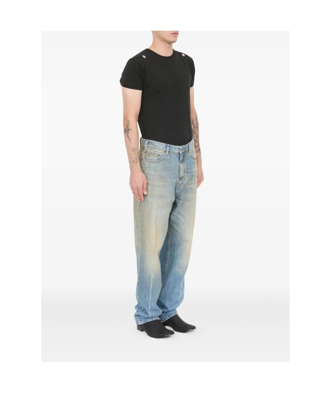 MM6 MAISON MARGIELA Голубые хлопковые джинсы скинни, фото 2
