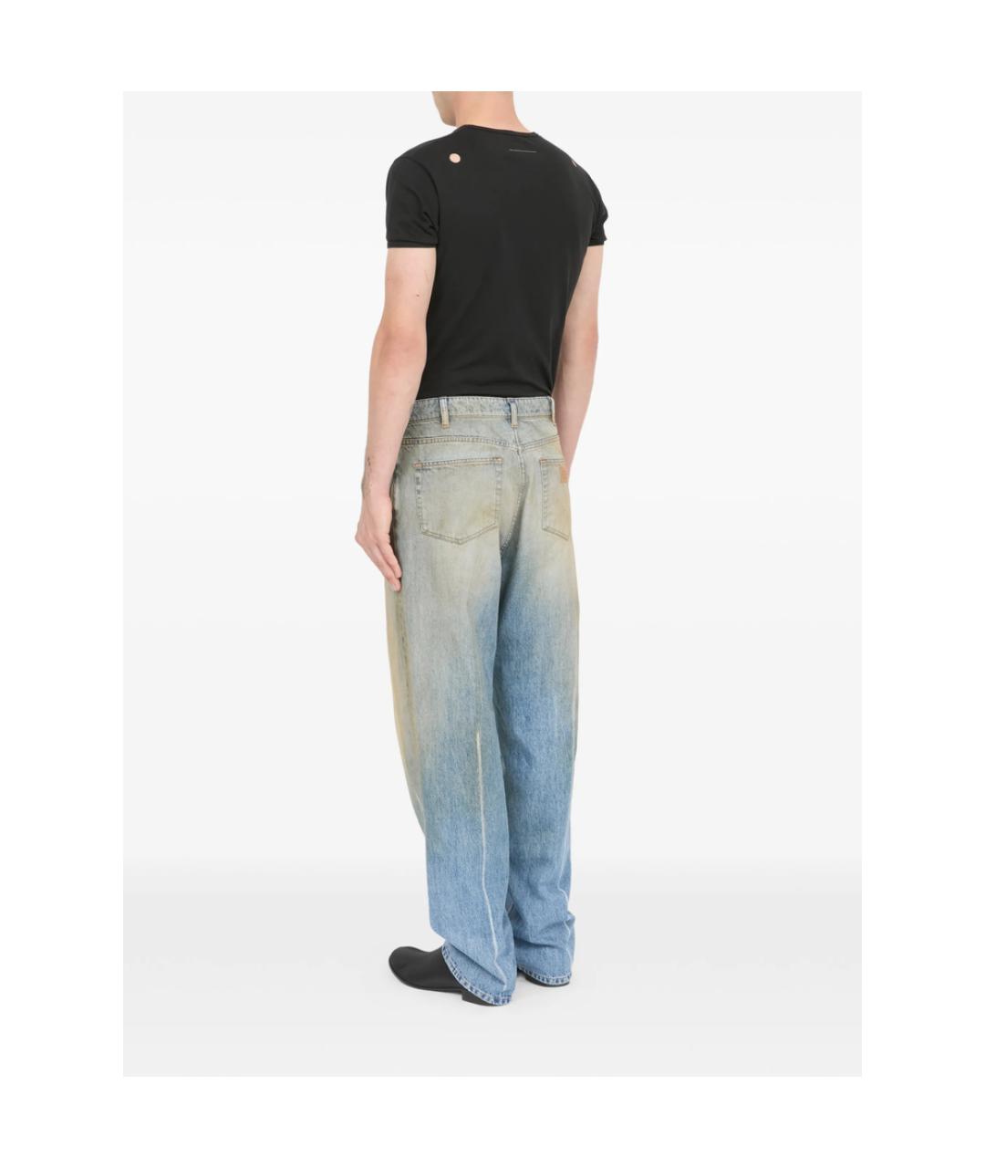 MM6 MAISON MARGIELA Голубые хлопковые джинсы скинни, фото 3