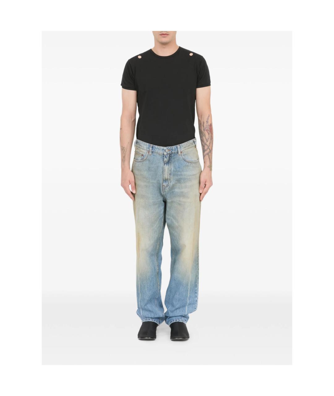 MM6 MAISON MARGIELA Голубые хлопковые джинсы скинни, фото 4