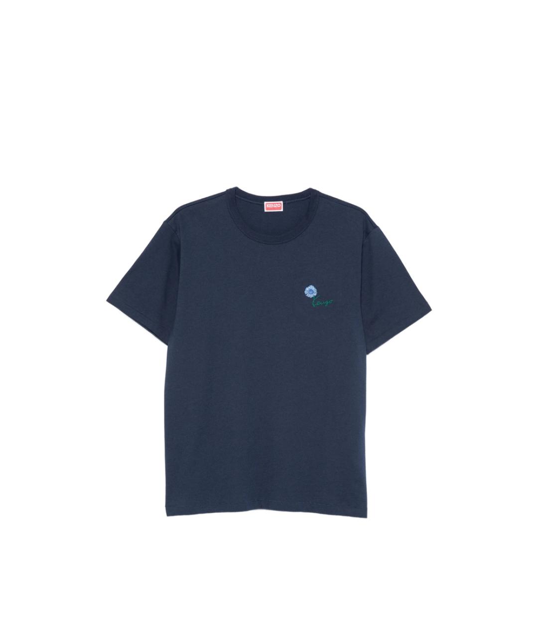 KENZO Синяя хлопковая футболка, фото 6