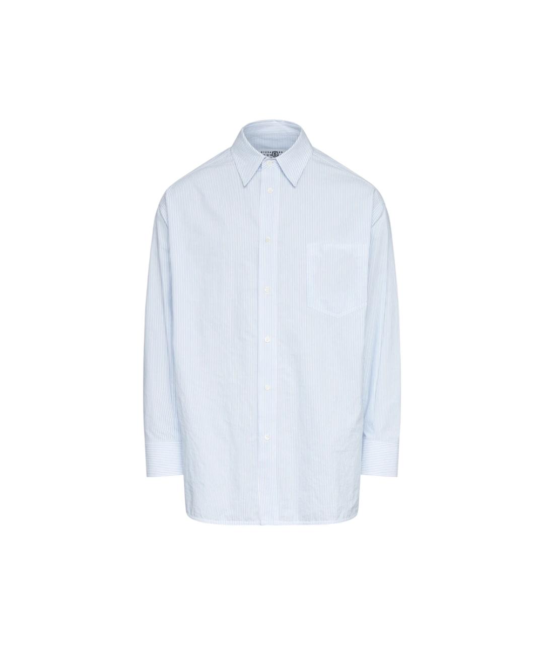 MM6 MAISON MARGIELA Синяя хлопковая классическая рубашка, фото 1