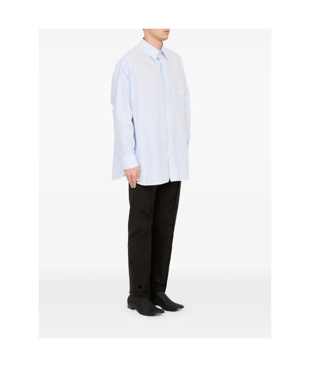 MM6 MAISON MARGIELA Синяя хлопковая классическая рубашка, фото 5
