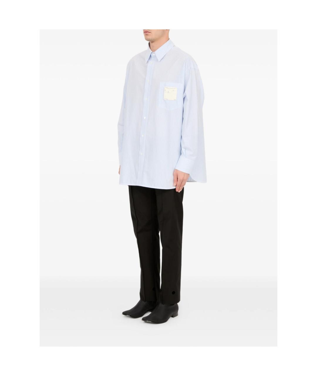 MM6 MAISON MARGIELA Синяя хлопковая классическая рубашка, фото 6