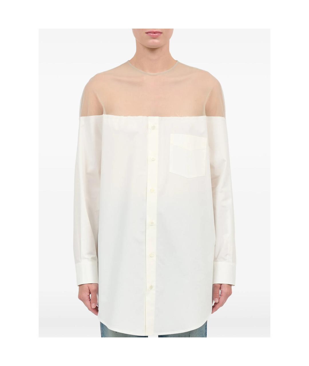 MM6 MAISON MARGIELA Белая хлопковая рубашка, фото 3