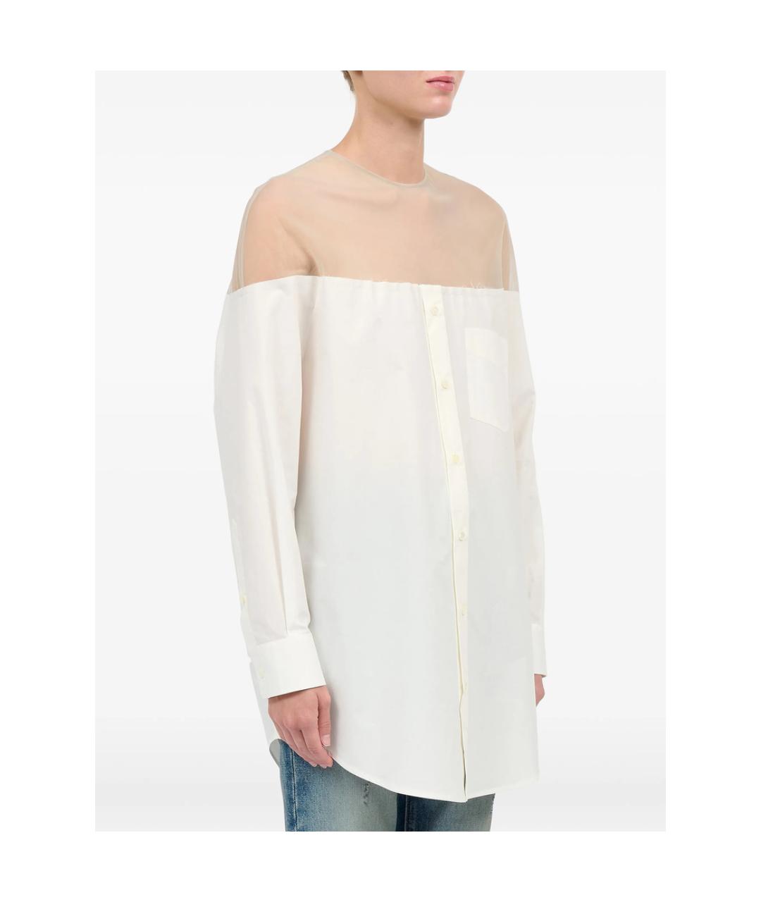 MM6 MAISON MARGIELA Белая хлопковая рубашка, фото 5
