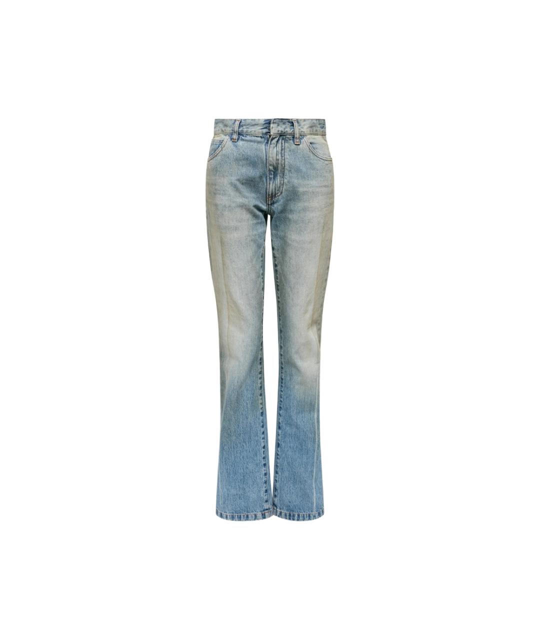 MM6 MAISON MARGIELA Синие хлопковые прямые джинсы, фото 1