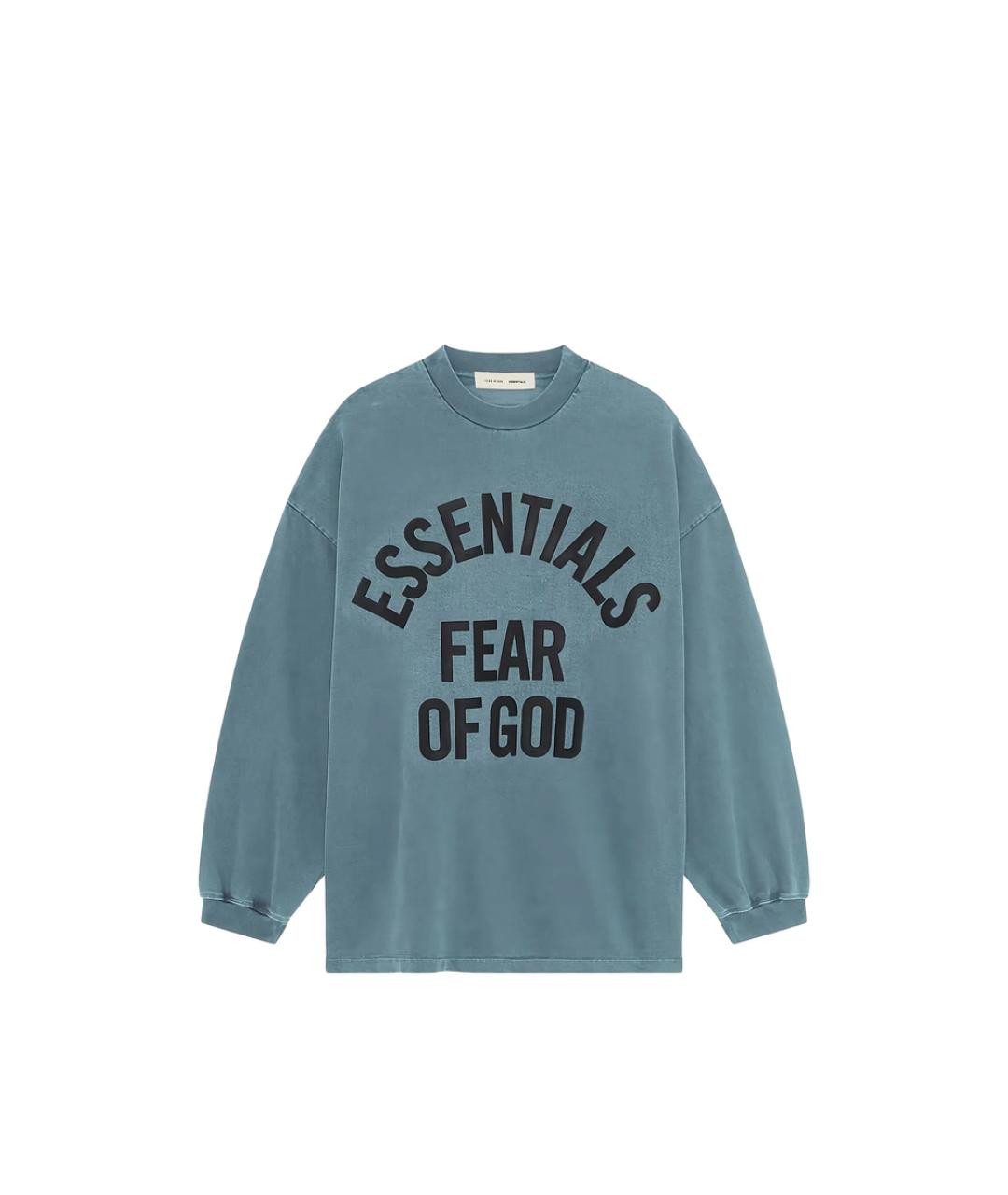 FEAR OF GOD ESSENTIALS Синяя хлопковая футболка, фото 1