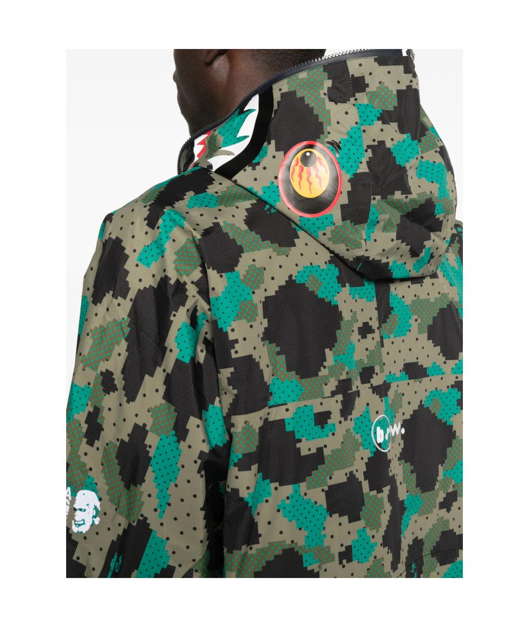A BATHING APE Зеленая полиэстеровая спортивная куртка, фото 2