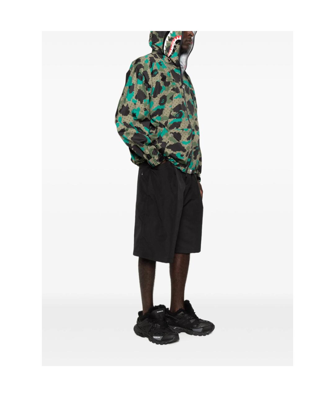 A BATHING APE Зеленая полиэстеровая спортивная куртка, фото 5