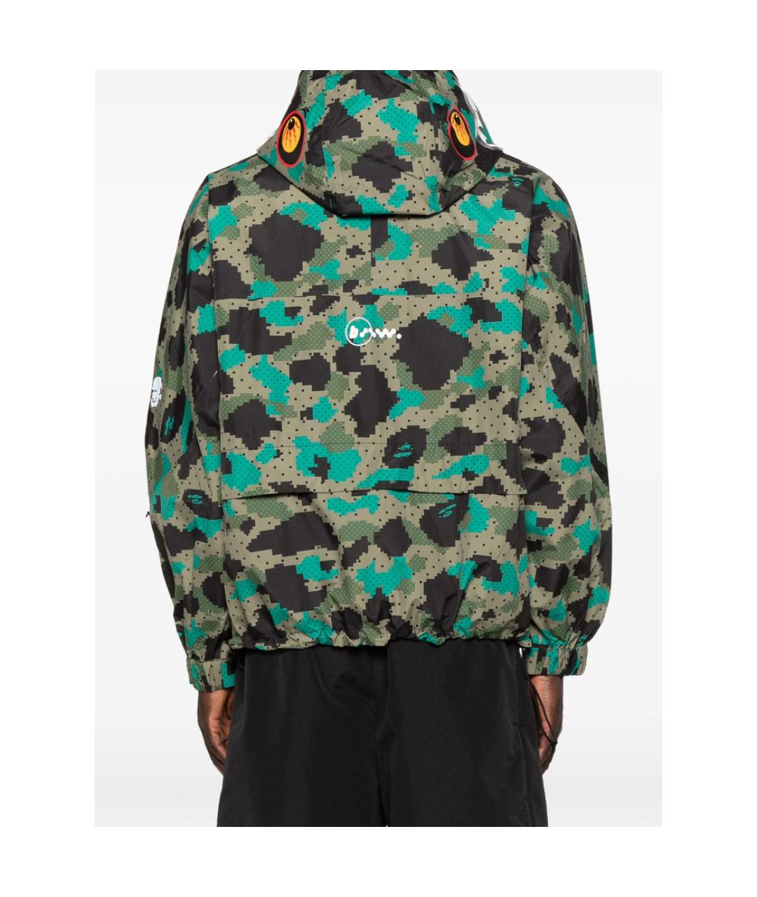 A BATHING APE Зеленая полиэстеровая спортивная куртка, фото 3