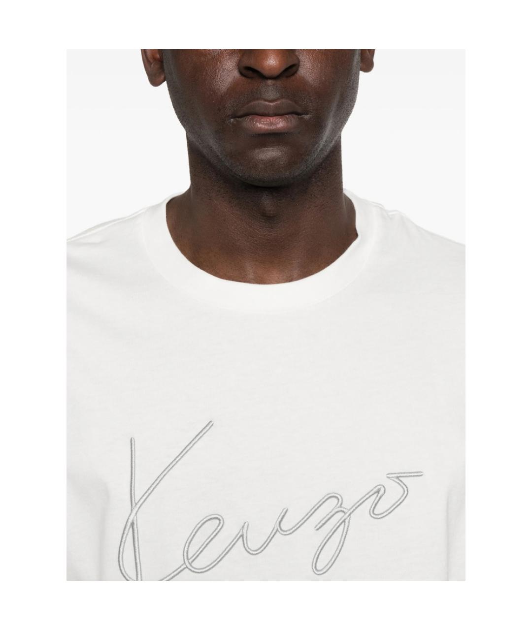 KENZO Белая хлопковая футболка, фото 4