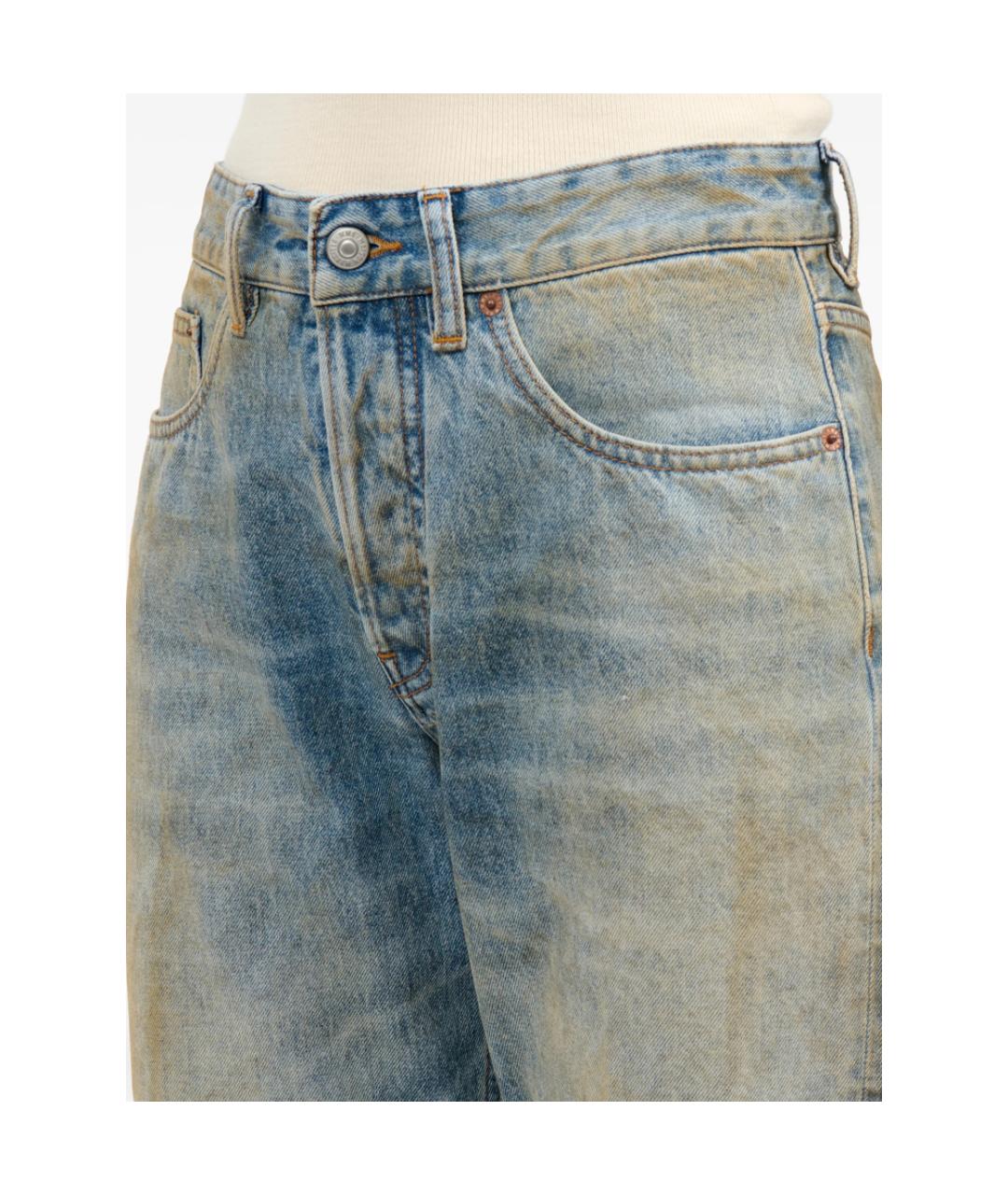 MM6 MAISON MARGIELA Синие хлопковые прямые джинсы, фото 3