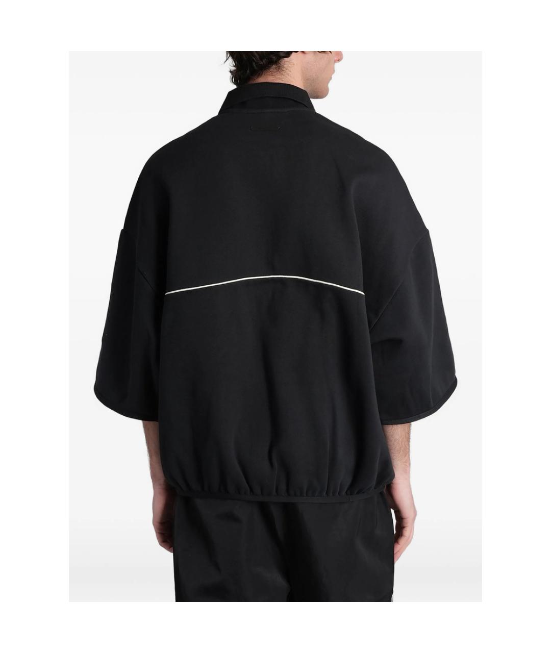 FEAR OF GOD ESSENTIALS Черное хлопковое поло с коротким рукавом, фото 2