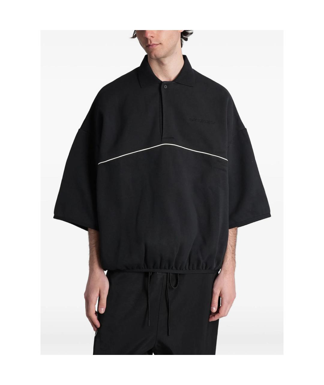 FEAR OF GOD ESSENTIALS Черное хлопковое поло с коротким рукавом, фото 1