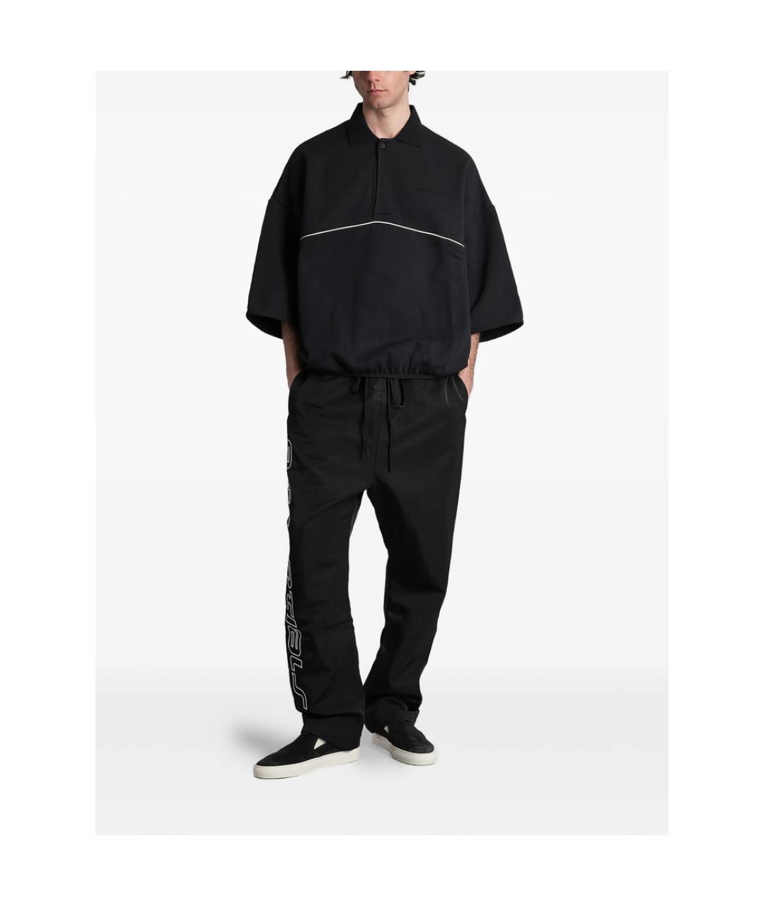 FEAR OF GOD ESSENTIALS Черное хлопковое поло с коротким рукавом, фото 4