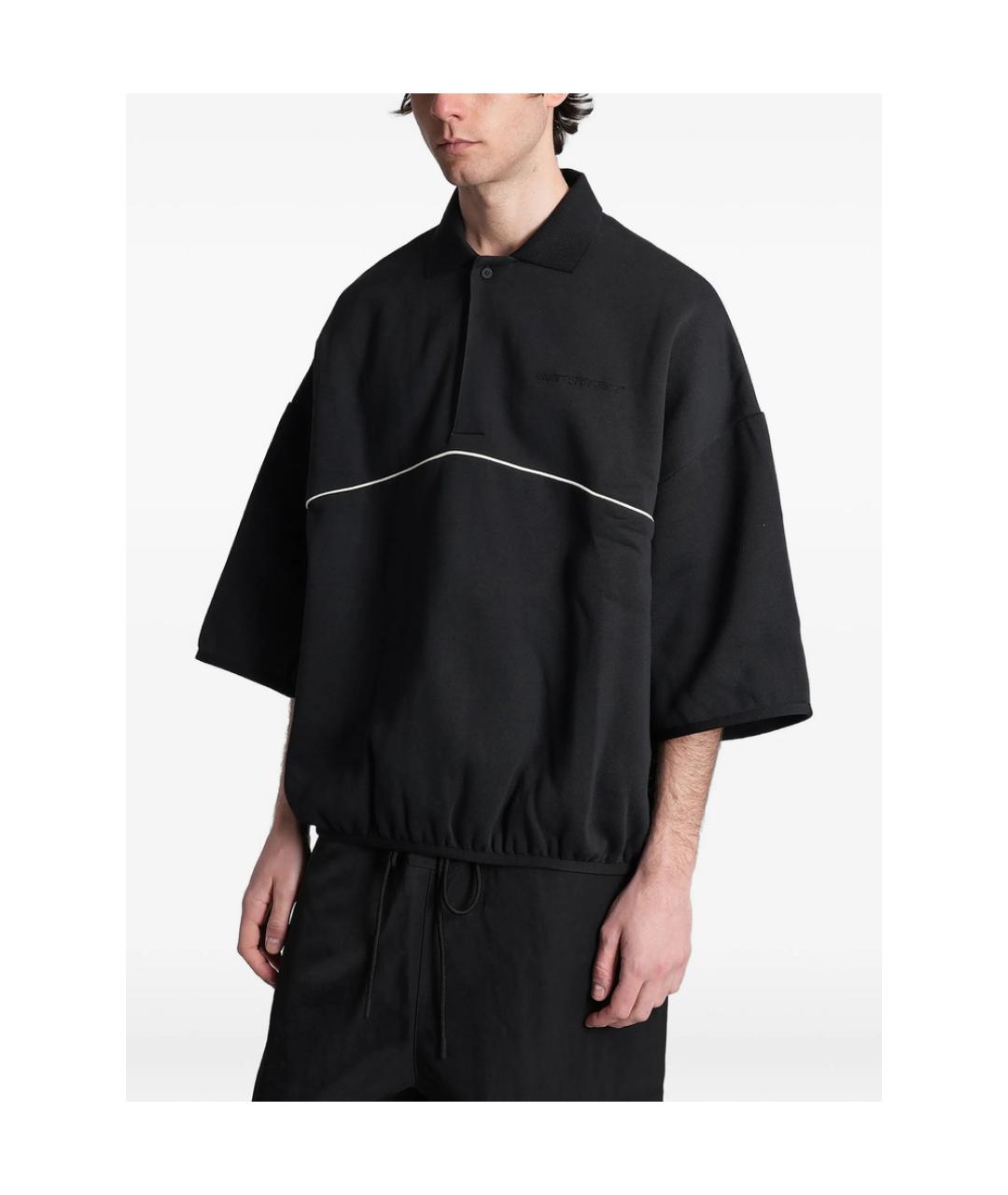 FEAR OF GOD ESSENTIALS Черное хлопковое поло с коротким рукавом, фото 3