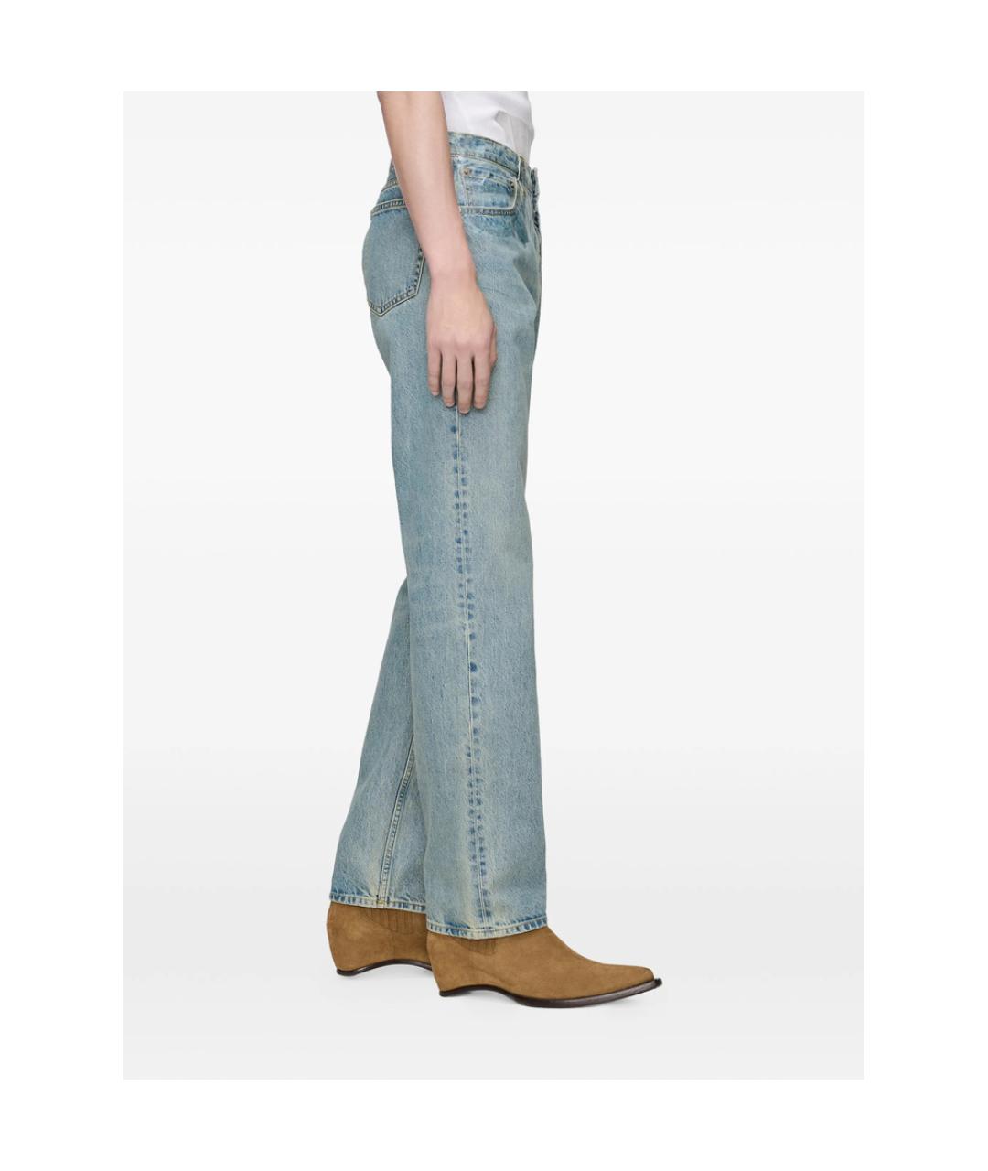 MAISON MARGIELA Синие хлопковые прямые джинсы, фото 6