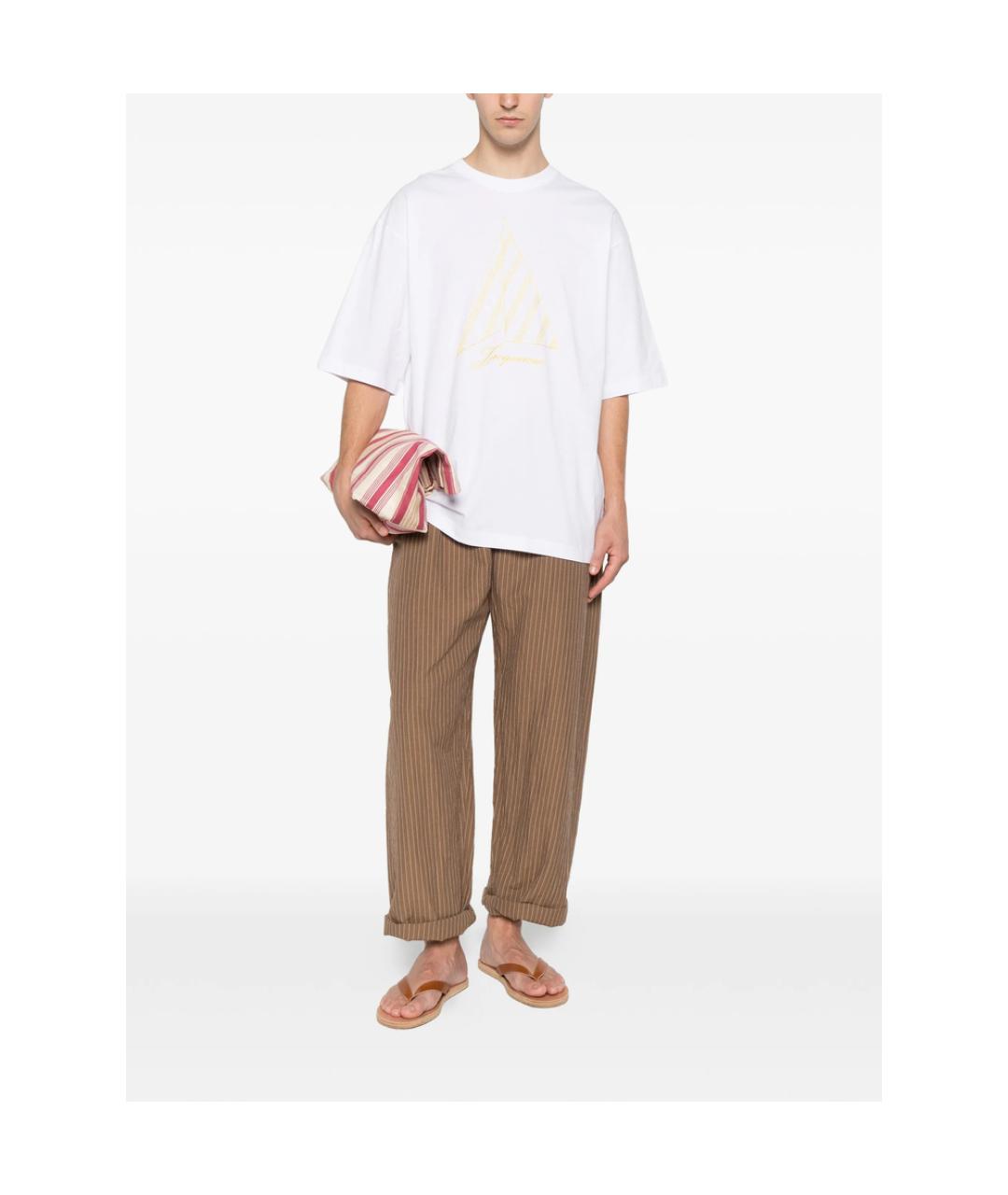 JACQUEMUS Белая хлопковая футболка, фото 2