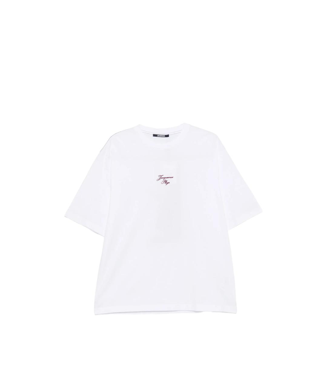 JACQUEMUS Белая хлопковая футболка, фото 1