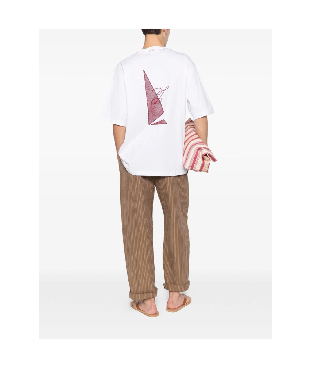 JACQUEMUS Белая хлопковая футболка, фото 2