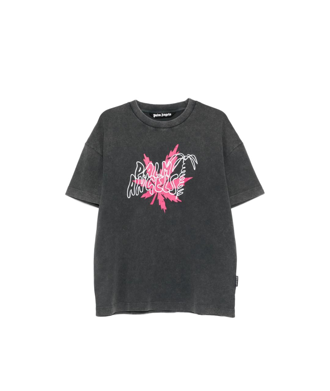 PALM ANGELS Серая хлопковая футболка, фото 1