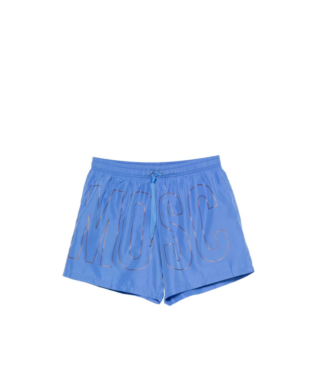 MOSCHINO Синие полиэстеровые шорты, фото 1