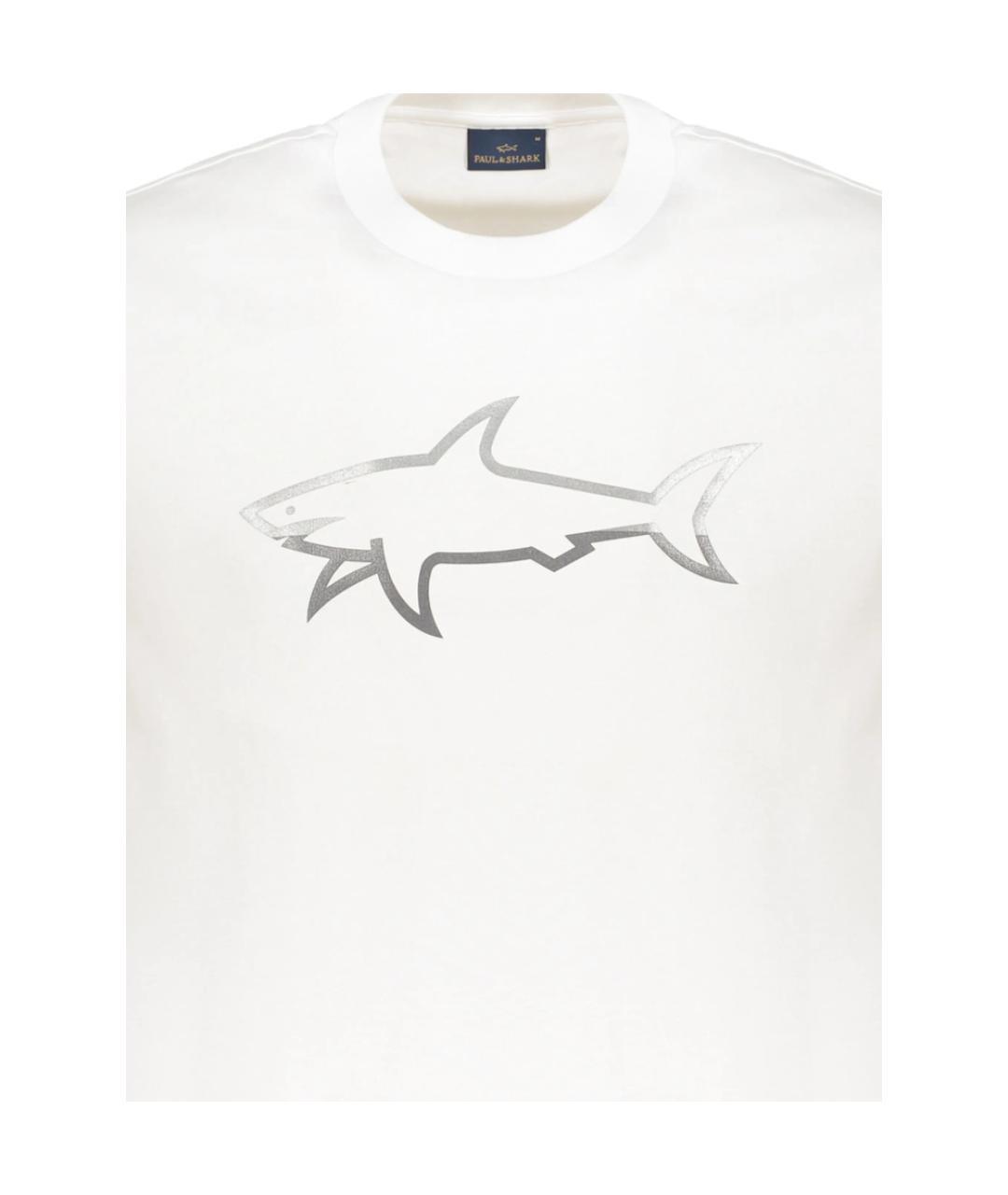 PAUL & SHARK Белая хлопковая футболка, фото 2