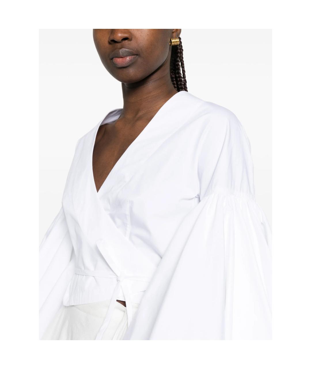 JACQUEMUS Белая хлопковая блузы, фото 3