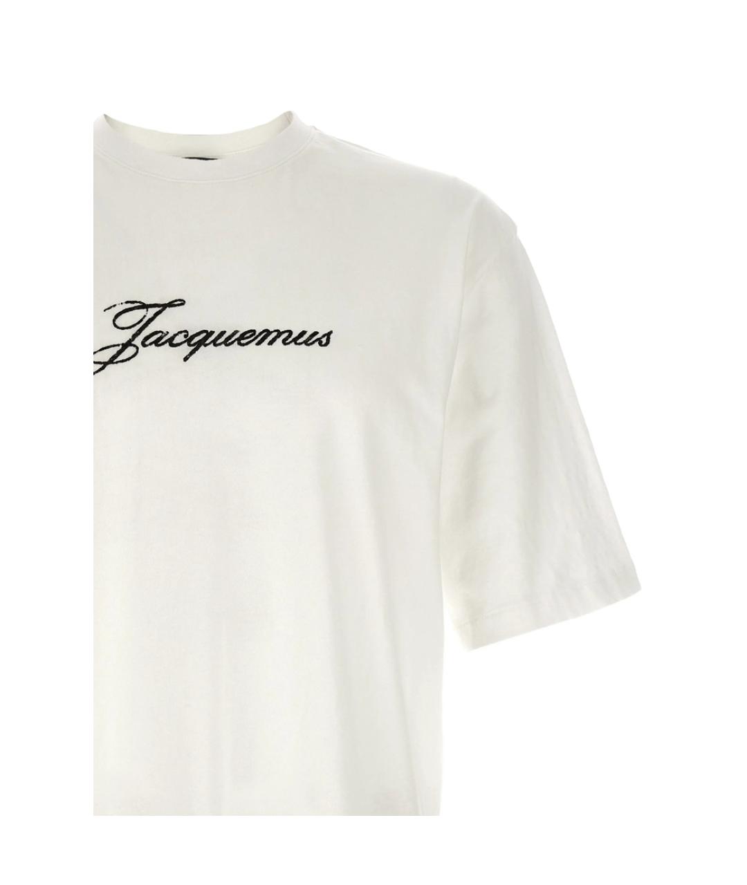 JACQUEMUS Белая хлопковая футболка, фото 2