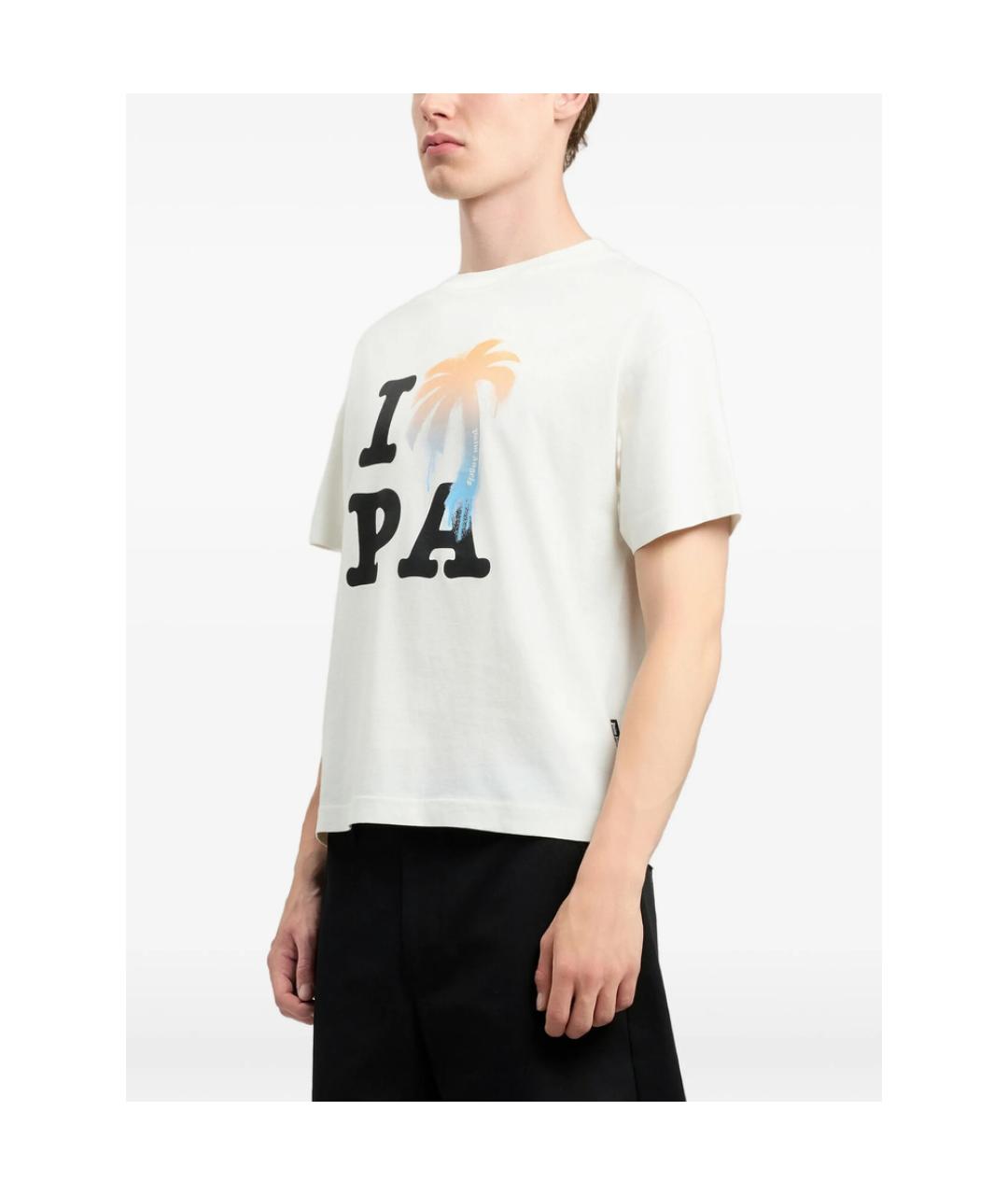 PALM ANGELS Белая хлопковая футболка, фото 2