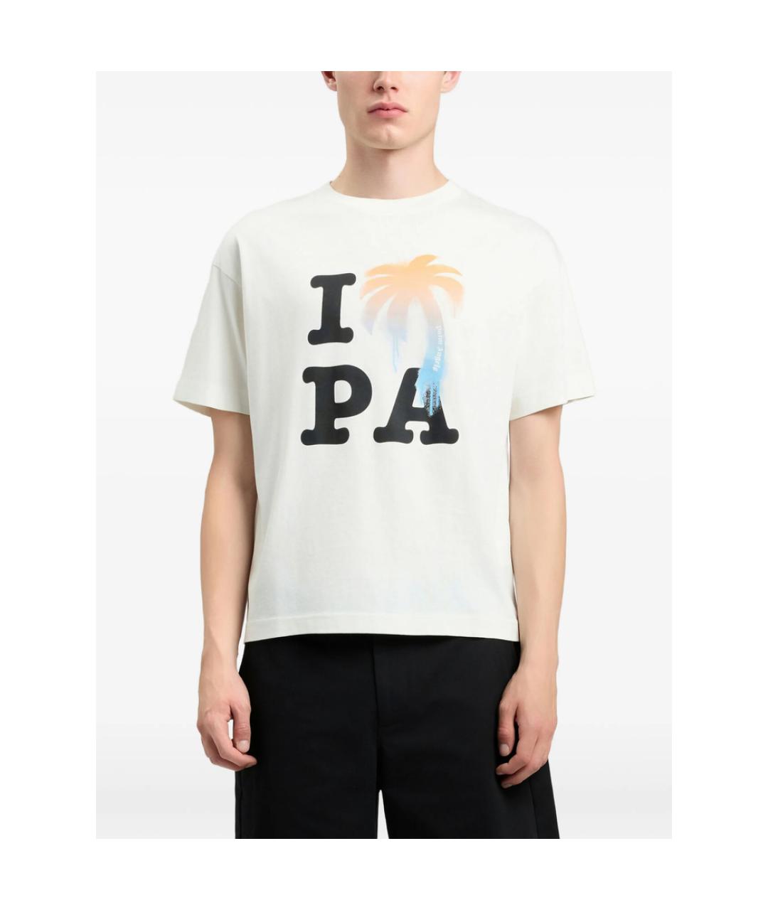 PALM ANGELS Белая хлопковая футболка, фото 4
