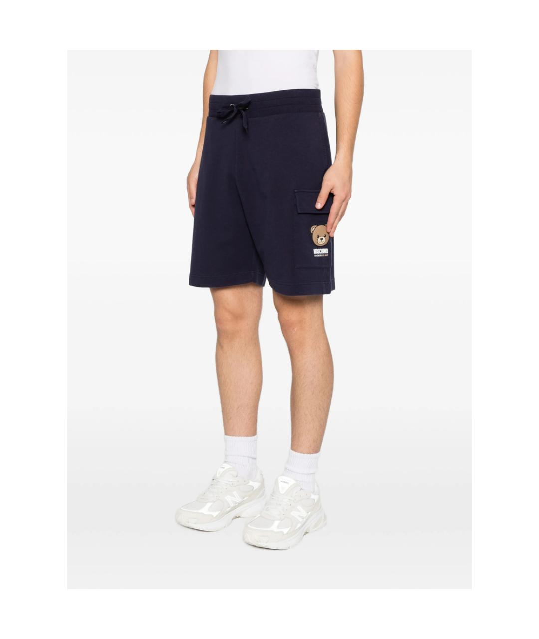 MOSCHINO Синие хлопковые шорты, фото 4