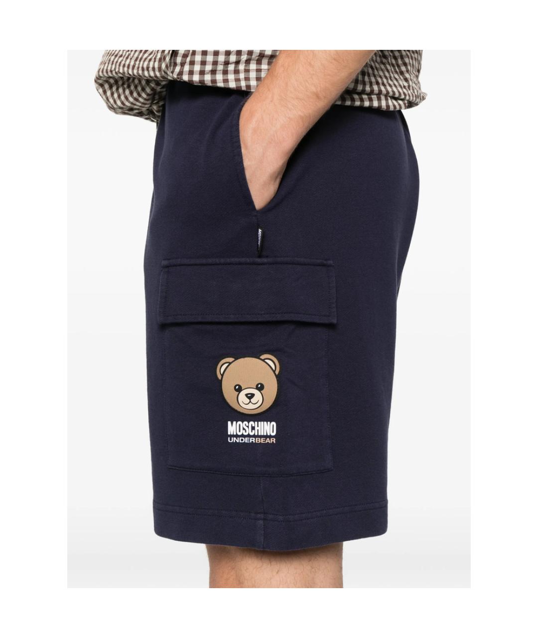 MOSCHINO Синие хлопковые шорты, фото 2