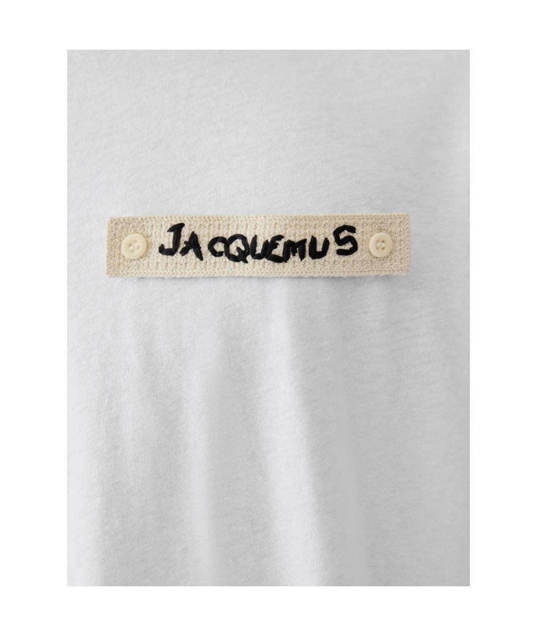 JACQUEMUS Белая хлопковая футболка, фото 3