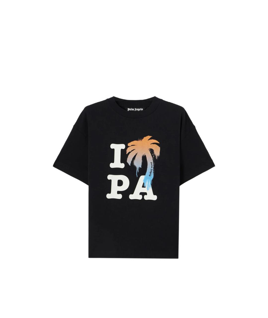 PALM ANGELS Черная хлопковая футболка, фото 1