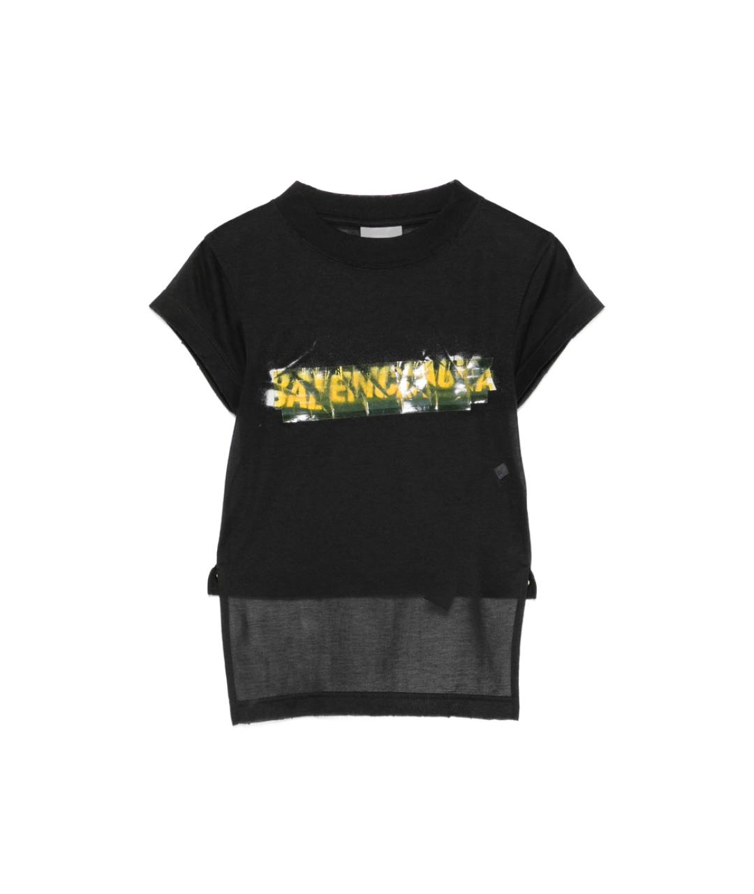 BALENCIAGA Черная хлопковая футболка, фото 1