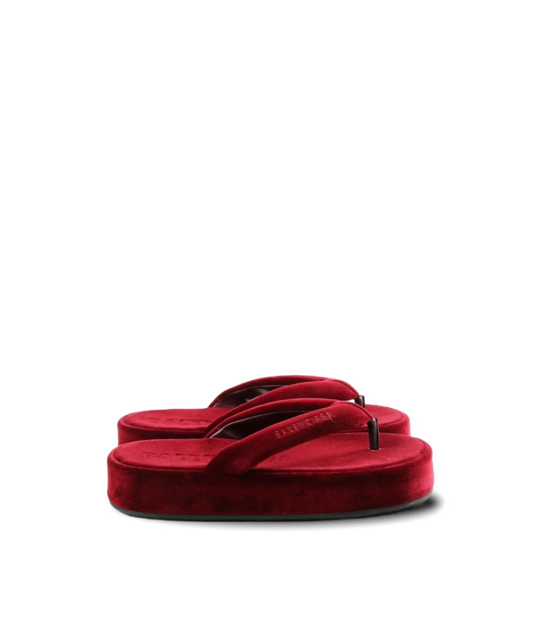 BALENCIAGA Красные текстильные туфли, фото 1