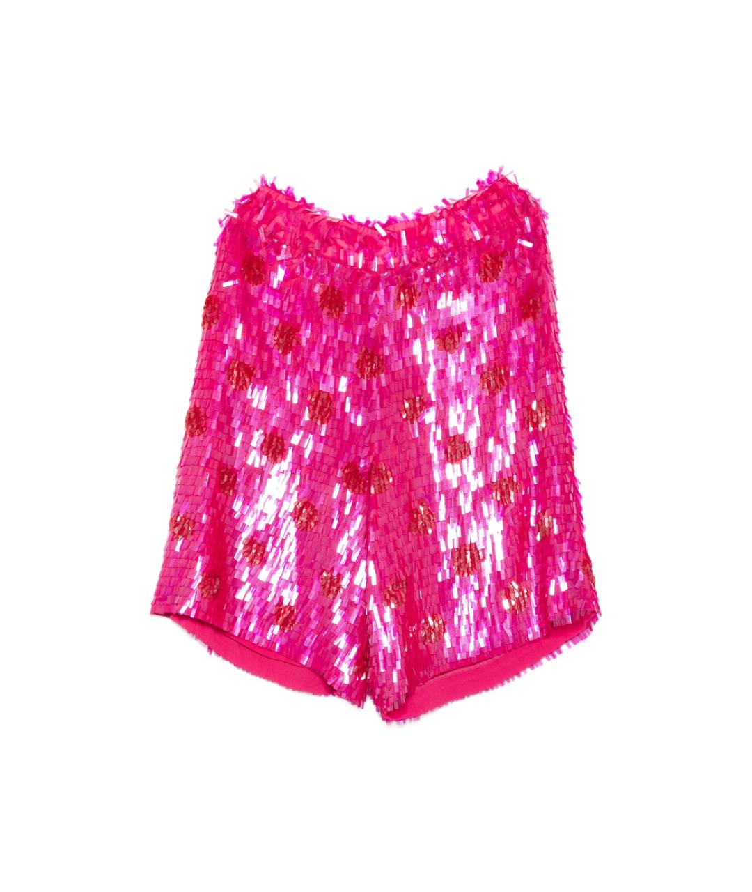 DRIES VAN NOTEN Розовые шелковые шорты, фото 1