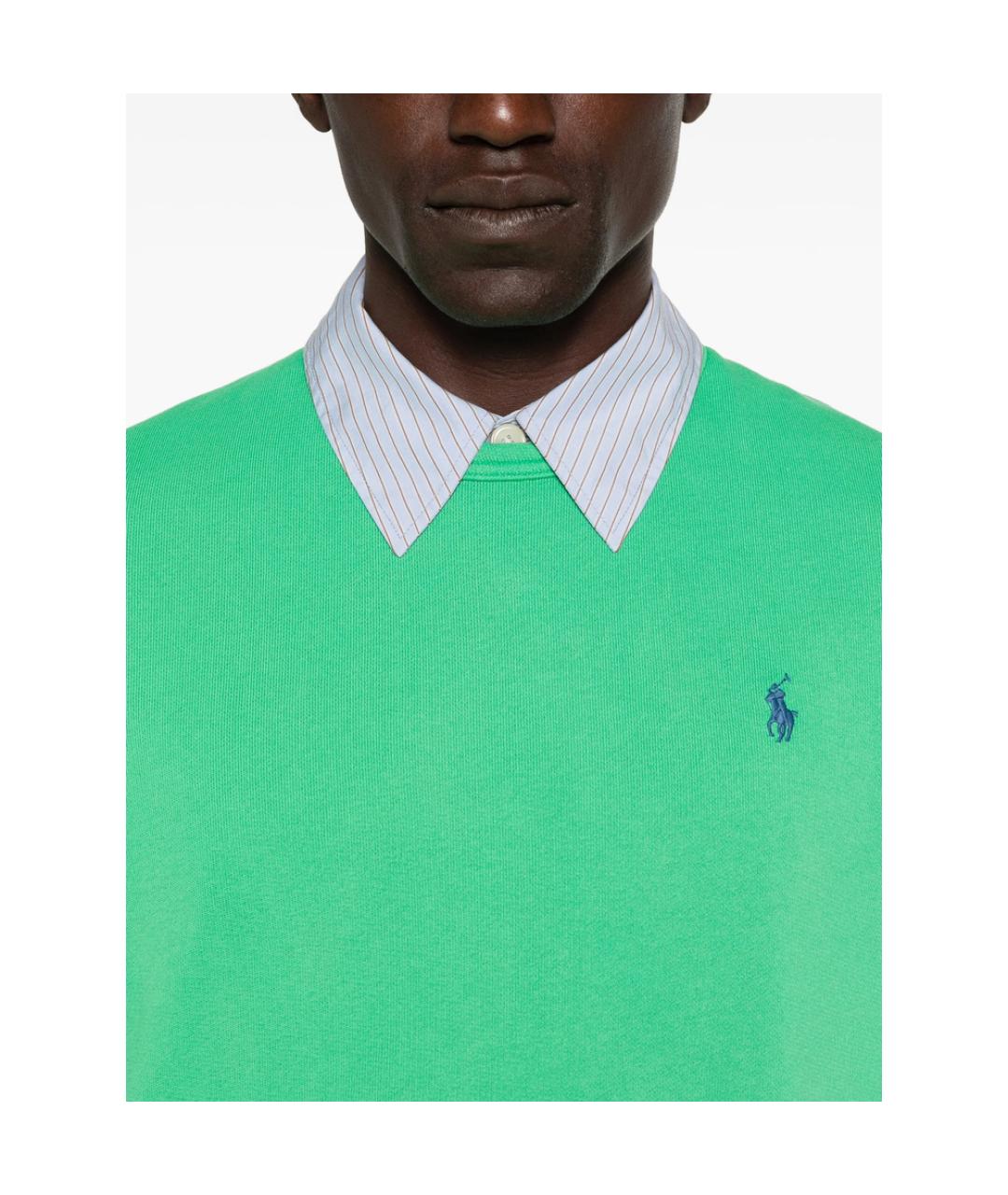RALPH LAUREN Зеленый полиэстеровый джемпер / свитер, фото 5