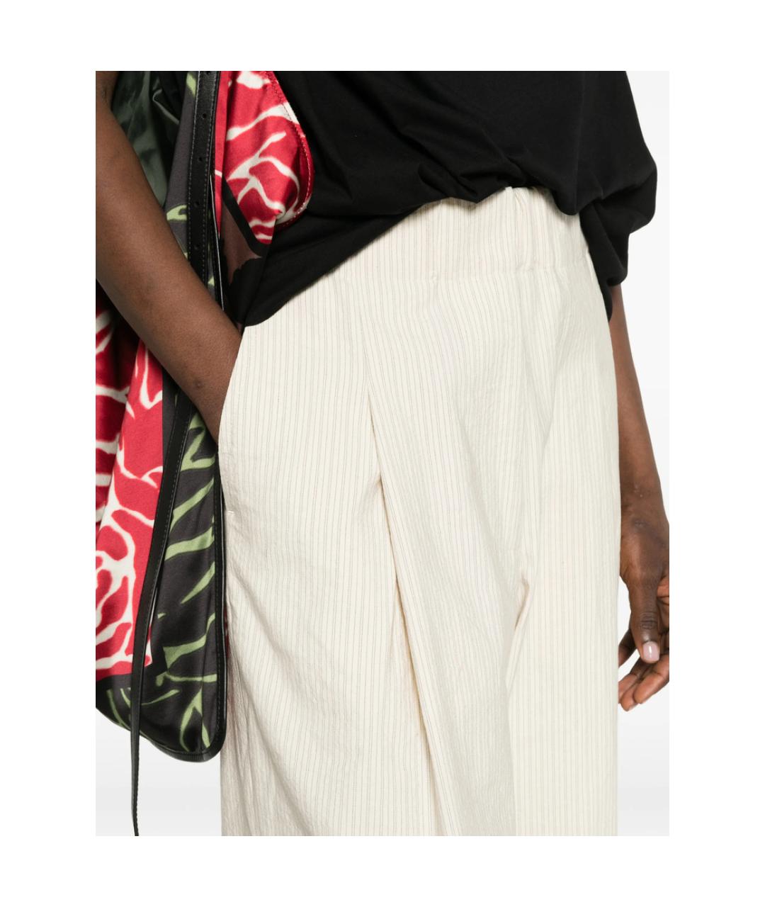 DRIES VAN NOTEN Бежевые хлопковые брюки широкие, фото 5