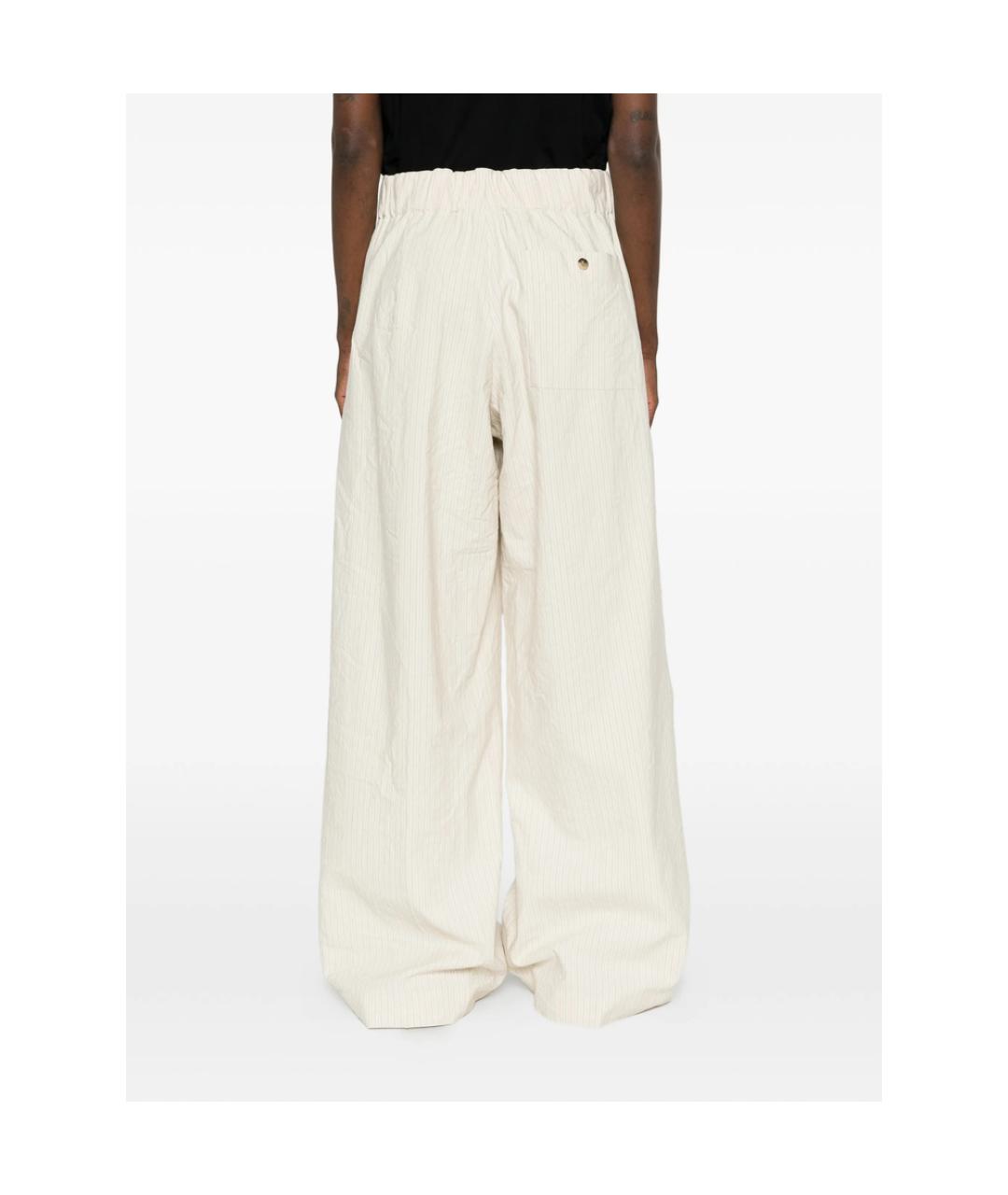 DRIES VAN NOTEN Бежевые хлопковые брюки широкие, фото 2