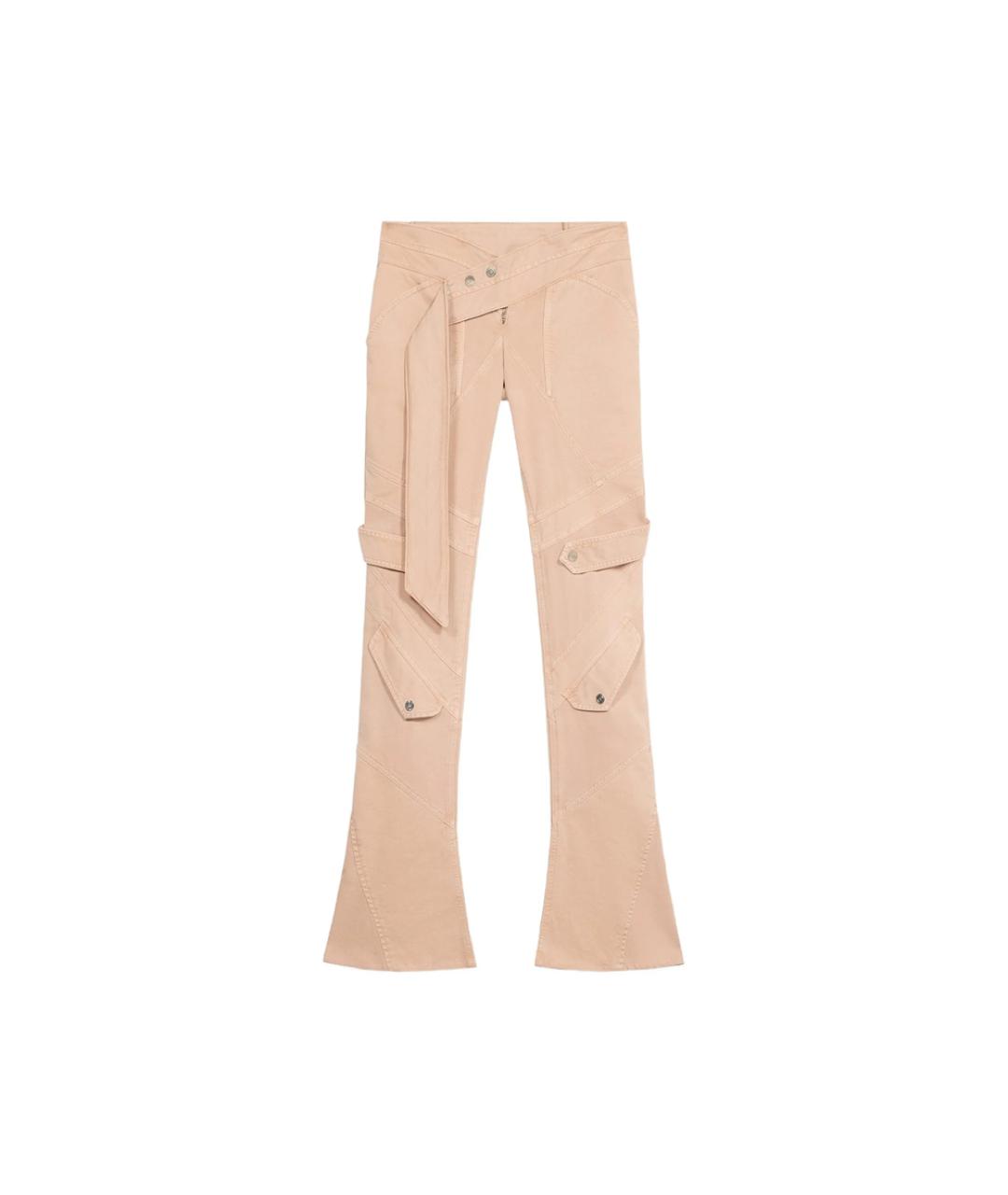 BLUMARINE Розовые хлопковые брюки узкие, фото 1