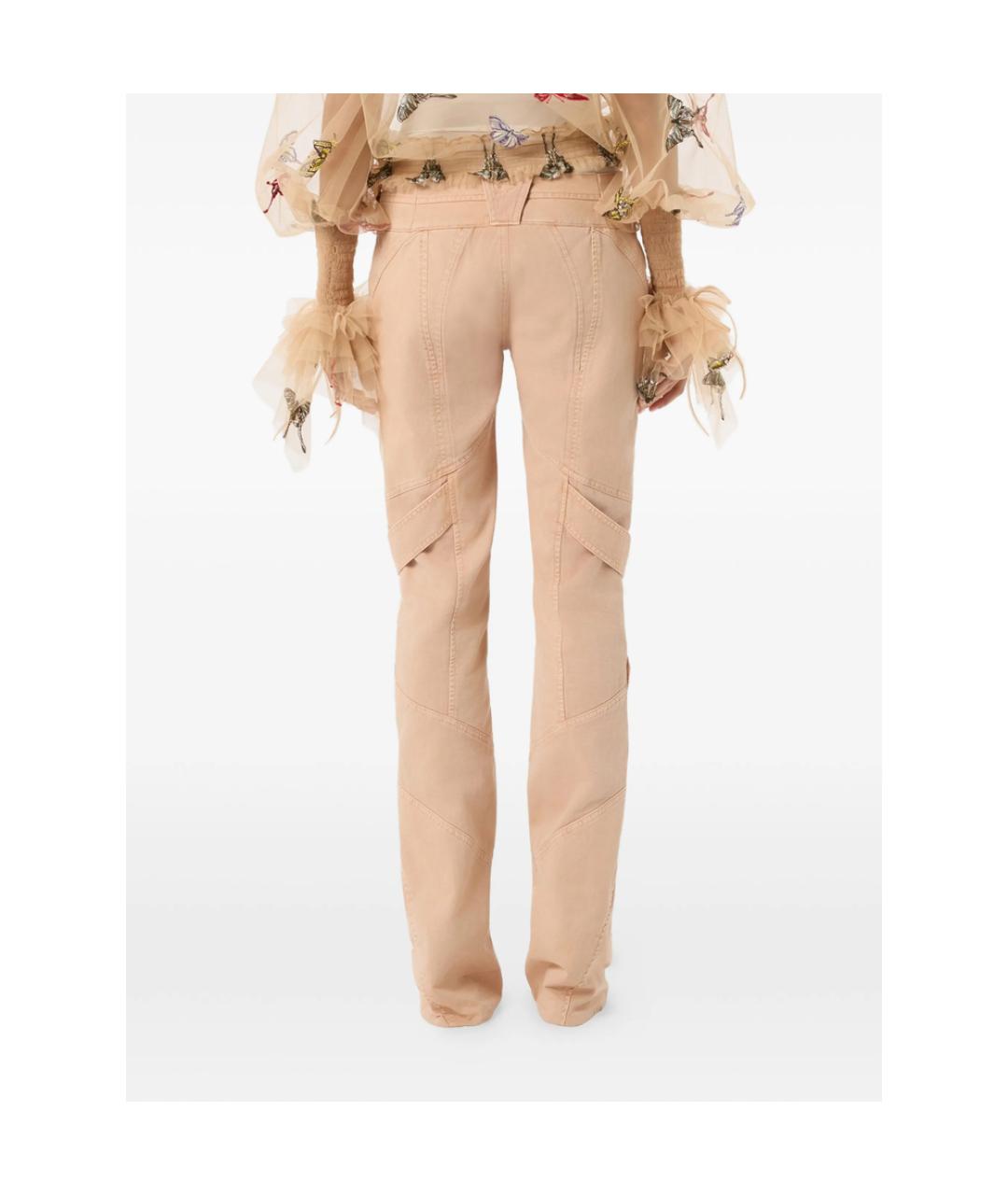 BLUMARINE Розовые хлопковые брюки узкие, фото 3