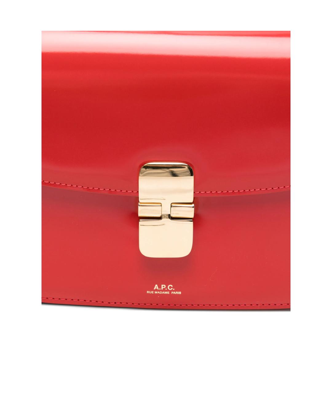 A.P.C. Красная кожаная сумка через плечо, фото 5